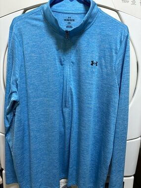 Under Armour Light Blue Heather 1/4 Zip Performance Pullover